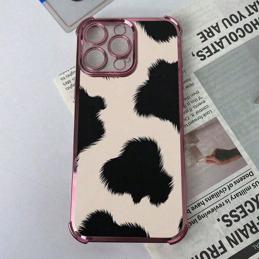 抽象的ななスタイルの黒いスポットのあるミルクCOLORの背景のスマホケース、耐衝撃性と落下防止機能付きき、保護するエアバッグ、TPUコーティングフレーム、透明度の高い素材でもともとのCOLORを表示します。   17、16、15、14、13、12、11 Plus、17 Pro、17 Pro Max、17 Airおよびシリーズ、Pixel 8A、Pixel 10 Proシリーズと互換性があります。   お友達、愛する人、または自分自身を分けるへの晴れらしい贈呈り物です。 - ピンク - チェックする 1