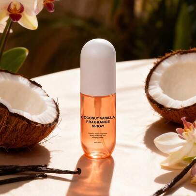 1 Bottle 50ml Fragrance Mist, Long-Lasting Summer Scent Blending Vanilla, Coconut And Rose, Portable Design, Fashionable Air Freshener Spray For Clothes, Closet, Indoor, Outdoor, Home, Bathroom