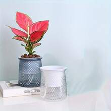 1pc Starry Sky Self-Watering Slouchy Planter, Lightweight Luxury Creative Plastic Flower Pot - A - View 1