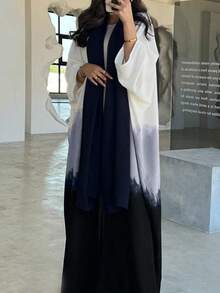 Áo khoác cardigan tay dài kiểu cánh dơi hiện đại, chất liệu vải dệt không co giãn, họa tiết nhuộm tie-dye thời trang. - màu đen - Xem 5