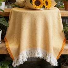 [9 Colors You Shouldn't Buy Without Considering] Affordable Furniture Item: Essential Cotton Blanket With Tassels (130 X 170 Cm) For Sofas, Air Conditioners, And Naps - 薑黃色 - 查看 3