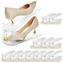 HLJ  MOVDEET - Paquete de 12 ranuras para zapatos organizador para clóset apiladores de zapatos ajustables para un par de zapatos zapatero almacenamiento de zapatos ahorro de espacio 50% estante de86 - Paquetede12 - Ver 1