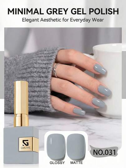 16ml Minimalistisk Grått Gel Nagellack Cool Tone Cement Ash Färg För Vinter Kontorsbruk Vardagsbruk Modern Nagelkonst Design Soak Off UV LED Gellack 3 Steg Gel