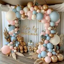 Gender Reveal Balloon Arch Kit, 116PCS Dusty Pink And Blue Balloons Chrome Gold Sand White Balloons For Gender Reveal Boho Birthday Party - Multicolor - View 3