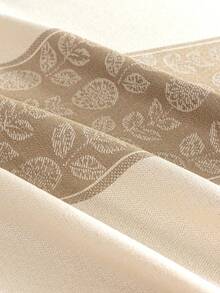 1pc Plant Pattern Jacquard Water Repellent Tablecloth, Polyester Fabric, Rectangular Or Square, Suitable For Restaurant, Living Room, Dining Table Decor, Machine Washable - Brown - View 10