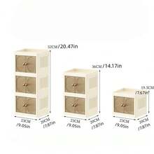 1pc Foldable Dual-Door Makeup Organizer Box, Multi-Layer Desktop Stationery Rack, Home Skincare Products Storage Cabinet - Multicolor - View 2