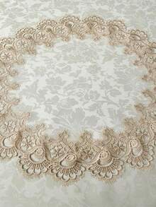 HXARTMIS 1 chiếc khăn trải bàn tròn/chữ nhật/vuông sang trọng, thêu jacquard màu be và trắng, phù hợp cho nhà bếp, sân vườn, nhà hàng, quán cà phê, khách sạn. Tuyệt vời cho đám cưới, tiệc ngoài trời, sinh nhật, trang trí ngày lễ. Có nhiều kích cỡ để lựa chọn. - Màu be - Xem 7