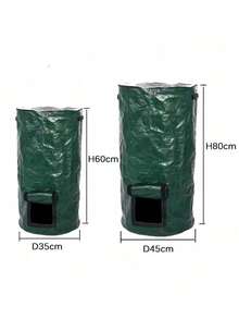 1 Stück PE Bio-Kompost Tasche/Pflanzentasche, Küchenabfall Fermentation, Abfallsammlung, Kompostbehälter, Garten Mülleimer, Pflanzentasche, Blattsammlung, Kartoffel- & Gemüseanbau Pflanzentasche mit Fenster und Deckel, geeignet für Garten, Küche, Hausgarten, Obstgarten usw. - Verschiedenfarbig - Übersicht 12