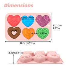 Valentine's Day Silicone Heart Shaped Mold - Thickened Non-Stick Baking Mold, Heart-Shaped Grooves, Suitable For Making Cakes, Chocolates, Soaps - Reusable Confession Cake And Dessert Mold - Multicolor - View 11