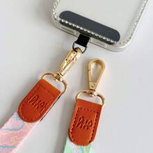 1条皮革金属挂绳，复古印花织带，宽版手机挂绳，防丢 - 彩色 - 查看 6