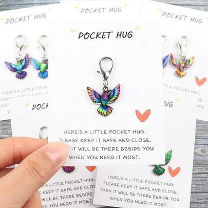 10 piezas de llavero encantador con pájaro de colores - Regalo de aliento sincero para cumpleaños, graduaciones, Día de San Valentín, Pascua, Día de la Madre y Día del Padre - Accesorio de joyería miniatura y recuerdo sentimental con decorativo encanto de colores vibrantes, adecuado para hombres y mujeres