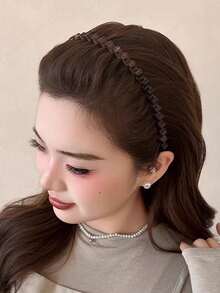 4条/3条/2条/1条装 女士简约黑色、焦糖色、豹纹防滑锯齿塑料发箍，时尚百搭优雅极简发饰，适合日常、休闲、派对、通勤、度假、发型设计、洗脸化妆、搭配服装，发箍、发圈、锯齿发箍、发带、发箍 - 彩色 - 查看 4