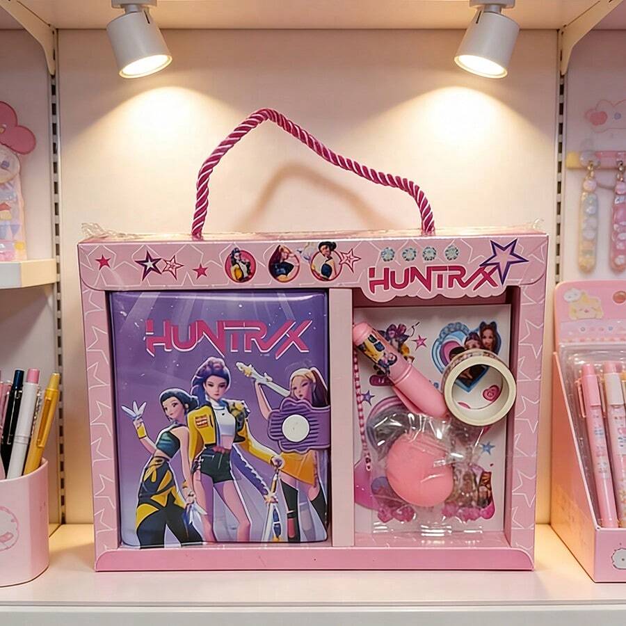 开斋节快乐！KPOP 女巫狩猎 64K 软萌文具礼盒套装，包含笔记本、贴纸、笔，适合各种派对和聚会作为小礼物。 - 彩色 - 查看 1