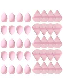 40PCS Makeup Tools Set Including:20PCS Makeup Sponges+20PCS Triangle Powder Puffs - Multicolor - View 1