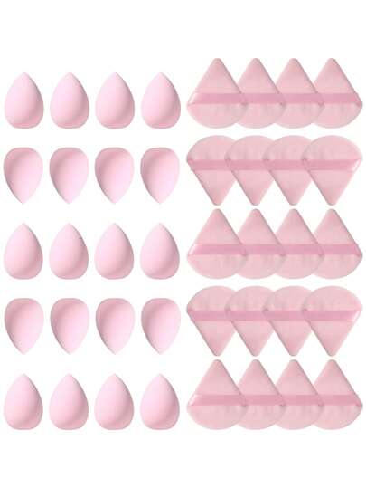 40件套化妆工具套装，包括：20个化妆海绵+20个三角粉扑