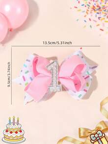 1个粉色“生日快乐”蝴蝶结发夹，1 2 3 4 5 6 7 8数字发夹，糖果发饰，女孩派对礼物。关注我们获取最新设计，享受8%折扣，DZBB - 彩色 - 查看 6