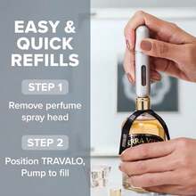 Travalo Classic HD Perfume Atomizer - Leak-Proof And TSA Approved For Air Travel - Reusable, Airtight, Easy-Fill Mini Pump Sprayer - Lightweight, Elegant Design W\/Volume Window - Silver 0.17oz - ColorF - 查看 7