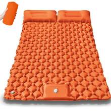 Self-Inflating Thick Double Sleeping Pad With Pillow And Built-In Foot Pump, Suitable For Backpacking, Hiking, Tent Camping And Other Occasions, Portable Camping Mat, Self-Inflating Camping Sleeping Pad, Time And Effort Saving, Foot Pump Inflation, Can Be Fully Inflated In Less Than 3 Minutes.
