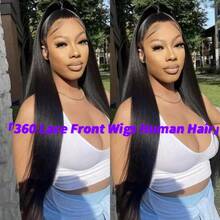 ZHENDEFA 隐形绑带 360° 无胶假发 真人发 骨直 拉扯式高清透明蕾丝前假发 带弹性抽绳 预拔毛巴西直发假发 真人发 - SNatural - 查看 11