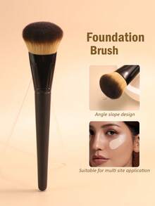 1pc Finger-Shaped Liquid Foundation Brush, Ultra Soft Professional Makeup Tool Suitable For Daily Facial Makeup - Black - View 7