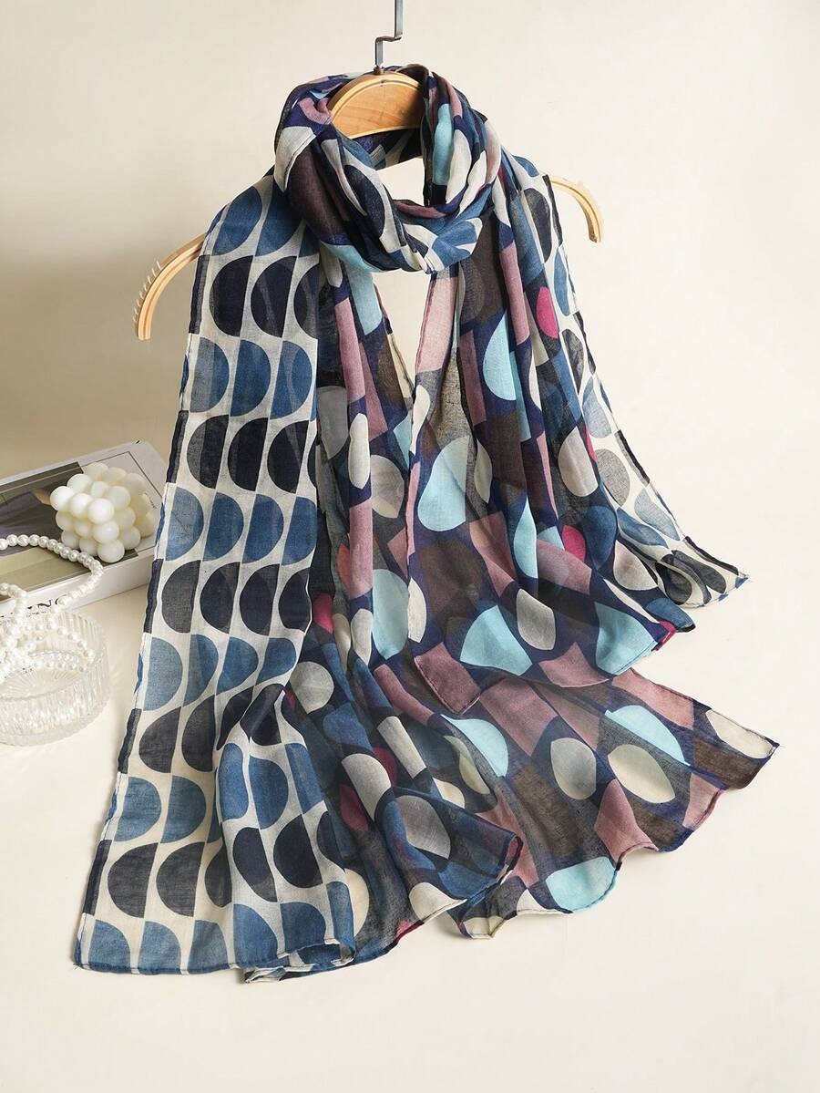 1pc Polka Dot Elegant Woven Fabric Fashion Scarf For Women, Spring/Summer/Autumn - Multicolor - View 1