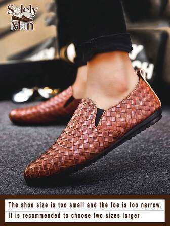 Men's Loafers New Penny Shoes Casual Slip-On Boat Shoes Slouchy Shoes Soft Bottom Canvas Flat Shoes Business Formal Shoes Small Leather Shoes (Run Small And Narrow, Please Order One Size Up)