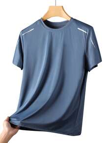 Women's Breathable Quick-Dry Loose Fit T-Shirt, Lightweight Fitness Training Casual Wear - Baby Blue - View 5