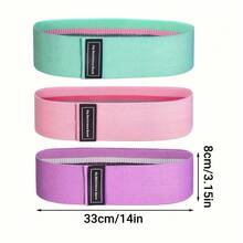 3pcs Lightweight Leg & Butt Resistance Bands - Stackable, Made Of Polyester With Handles, Suitable For Home Yoga, Exercise And Fitness Training - Multicolor - View 3