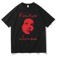 2026 Camiseta con estampado de cantante de rock Fiona Apple para hombres y mujeres, moda rock, camiseta de manga corta vintage, regalo para fans - Negro - Ver 11