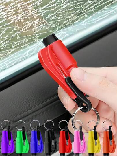 Car Window Breaker Tool Emergency Seatbelt Cutter With Car Keychain Mini Fire Hammer Car Escape Tool Multifunctional Self Defense Keychain Suitable For All Car Home Outdoor Rescue Easily Break Glass And Cut Seat Belts In Emergencies Gadgets For Men Women Car Accessories