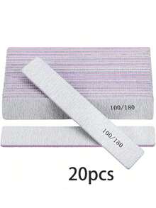 5/15/50pcs Professional Nail Files, 180/100 Grit Natural Nail Files, Double-Sided Washable Fine Textured Nail Files, Suitable For Home And Salon Use - Multicolor - View 21