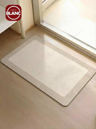 技术天鹅绒纯色简约风格 TPR 防滑底部吸水易清洁水槽浴缸浴室地毯 - 1 件家居浴室装饰地毯户外地毯门垫秋季装饰浴室配件返校入口装饰