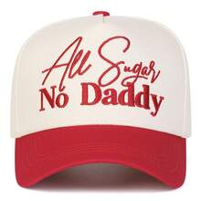 1pc Women's "All Sugar No Daddy" Trucker Hat, Personalized Embroidered Letter Baseball Cap, Streetwear Fashion Five-Panel Hat, Outdoor Sun Protection Casual Cap For Spring/Autumn Travel, Beach - Multicolor - View 9