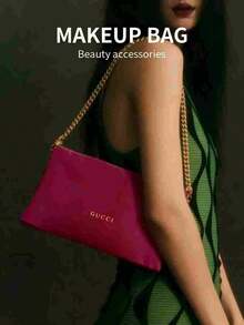 Gucci Red Cosmetic Bag With Detachable Chain Strap, Handheld, Large Capacity, Suitable For Daily Use - Red - View 2