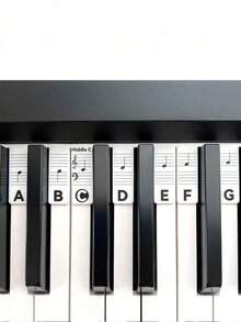 1pc Reusable Piano Key Note Guide, Easy To Install And Remove Piano Keyboard Note Labels, Fits 61/88 Full Size Keys, No Sticker Needed, Soundproof, Kalimba Thumb, Tuning Fork - Multicolor - View 3