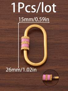 1个18K镀金不锈钢珐琅U型螺丝锁扣登山扣连接器，适用于DIY珠宝制作材料、手链、项链配件、钥匙扣等。 - U型螺絲扣 - 查看 16
