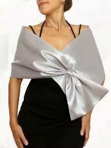 Bridal Shawl For Wedding Reception, Banquet, Usher, Bridesmaid Dress Accessory, Short Chiffon Scarf, Sun Protection Wrap - Navy Blue - View 4