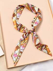 WJ1033 Narrow Long Skinny Neck Silk Scarf Bag Scarf For Handbag 1PC - A - View 49