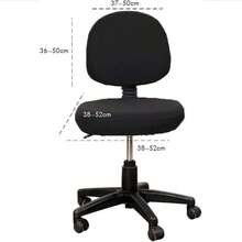 Funda Universal para Respaldo de Silla de Oficina para Computadora de 2 Piezas, Funda Giratoria para Silla de Trabajo de Escritorio de Oficina - Negro - Ver 3