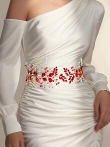 新娘合金花卉腰带，奢华优雅婚礼腰带时尚新娘礼服配饰 SH353 情人节配饰