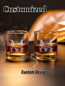 1个可定制经典威士忌酒杯,独特的威士忌爱好者礼物之选,古典波本威士忌酒杯,伴郎伴娘婚礼礼物,酒吧用品,可重复使用,多用途,装饰性强,时尚优雅,高品质玻璃 - 多色 - 查看 8