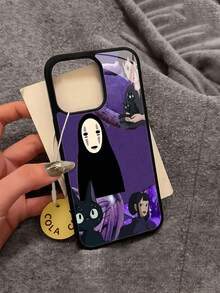Estuche para teléfono con gráfico de personaje misterioso Compatible con estuches para teléfonos   17  17 Pro  16 Pro Max  15 Pro Max  14 y  13 Hecho de material TPU duradero, resistente a caídas y elegante Un regalo perfecto para familiares, amigos y seres queridos y un excelente regalo para cumpleaños, San Valentín y Año Nuevo. - Negro - Ver 7