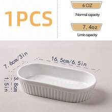 1/4pcs White Oval Ceramic Baking Ramekins, Oven & Microwave Creme Brulee Dishes, Porcelain Pudding Bowls With Groove, Fridge & Dishwasher , Ideal For Mini Desserts, Puddings, Dips, Appetizers, Essential Baking & Serving Kitchenware For Home Baking, Parties And Daily Meals - Multicolor - View 13