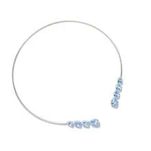 1 件奢华水晶镂空项链，风格优雅时尚，适合派对和节日礼物（1-3 厘米手工制作） - 銀色 - 查看 4