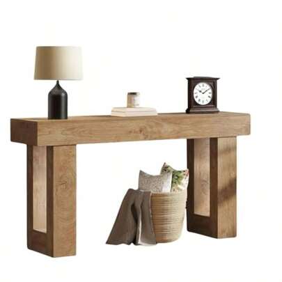 CY Habitka Recibidor de Entrada Mueble de 160 centímetros de Largo Mesa recibidor de Entrada Rectangular de Madera para Colocar detrás del sofá credenza recibidor rústico para Pasillo o Sala de Estar.