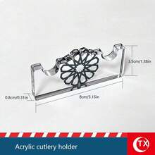 1pc Islamic Geometric Pattern Acrylic Cutlery Holder, Arabic Style With Blessing Text, Dining Table Decor, Stable Base, Suitable For Home, Restaurant, Cafe, Holiday Gatherings, Ramadan Table Setting - Multicolor - View 7