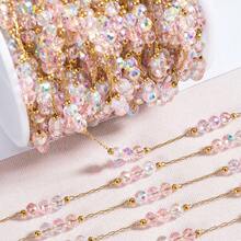 1米时尚不锈钢彩色水晶珠链，金色链扣，适合DIY项链、手链和其他珠宝制作 - 鏈條 - 查看 4