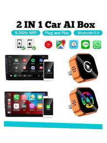 无线 CarPlay 适配器，连接稳定流畅，支持语音控制，USB 供电，兼容大多数车型，包含 USB-C 和 Lightning 数据线，无线 CarPlay 适配器，免提音频，时尚小工具，高品质音效，不含电池 - Q1A - 查看 2