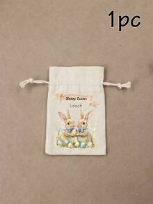 Bolsa con cordón personalizable con diseño de conejo de Pascua, bolsa de regalo personalizada para ocasiones festivas - con patrón de conejo, bolsa personalizable para dulces de Pascua, regalo personalizable para ocasiones festivas, regalo de Pascua, accesorio de moda y regalo especial y reflexivo para la familia - Estilo A - Ver 8