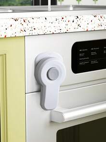 1/2个耐热免钻孔/螺丝儿童安全锁，适用于烤箱、炉灶和微波炉的粘性安全锁 - 塑料门 - 彩色 - 查看 3